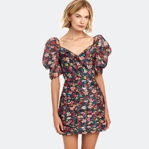 Balloon Sleeve Mini Dress